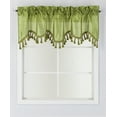 thumbnail image 1 of 1PC BONITA SOLID COLOR SHEER WAVY VALANCE WINDOW CURTAIN W/BEAD TRIM CASCADING, 1 of 4