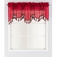 thumbnail image 1 of 1PC BONITA SOLID COLOR SHEER WAVY VALANCE WINDOW CURTAIN W/BEAD TRIM CASCADING, 1 of 4