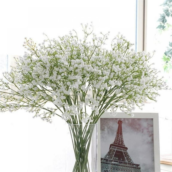 1PC Baby Breath Gypsophila Artificial Fake Silk Plants Wedding Party Decoration Real Touch Flowers DIY Home Garden,White