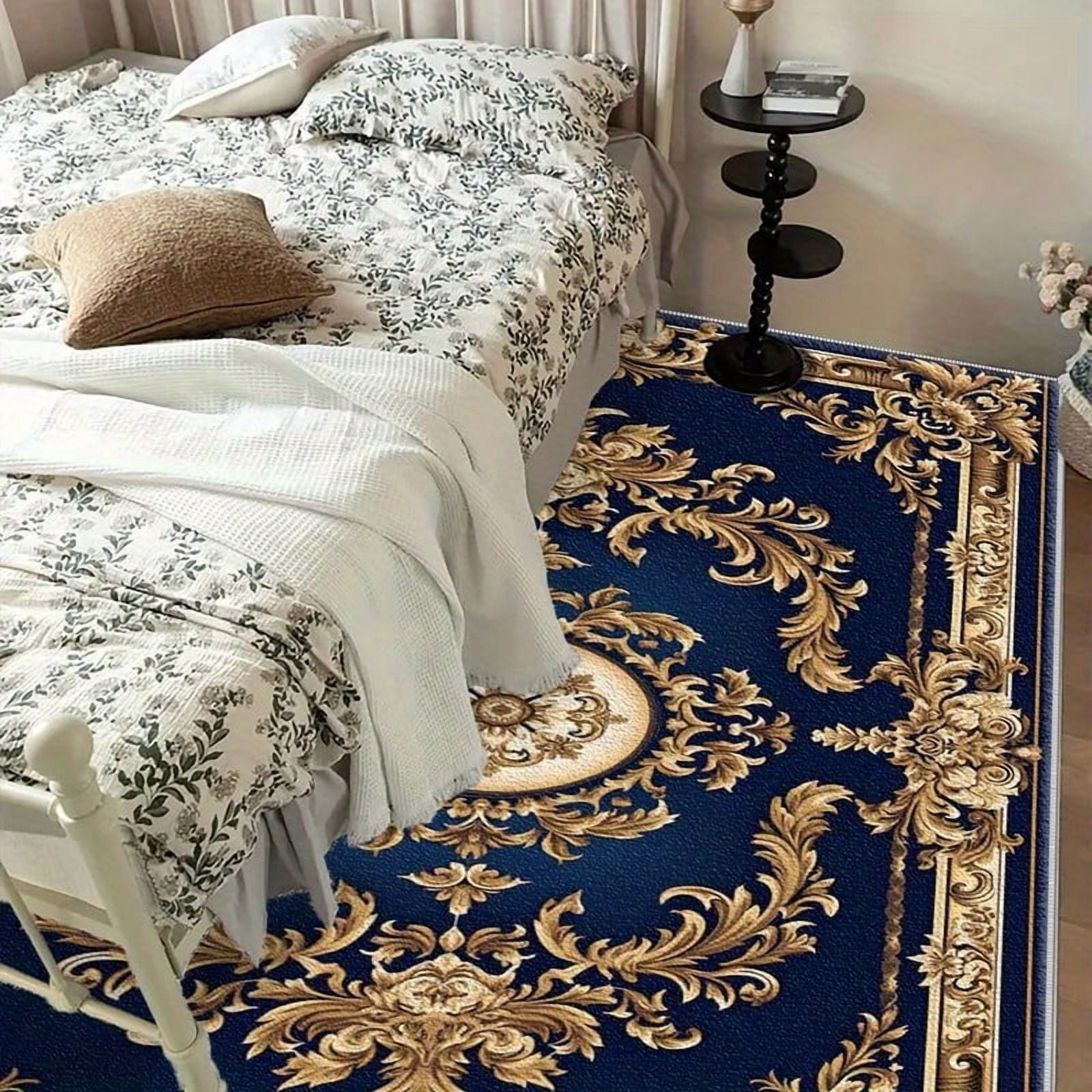 1PC Baroque-style Area Rug Partial Carpet, Lightweight Washable Easy-to ...