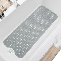 1PC Bathtub and Shower Mats, Non Slip Soft Bath Tub Mat with Suction Cups and Drain Holes, 40x16 Inch Extra Bath Tub Mat