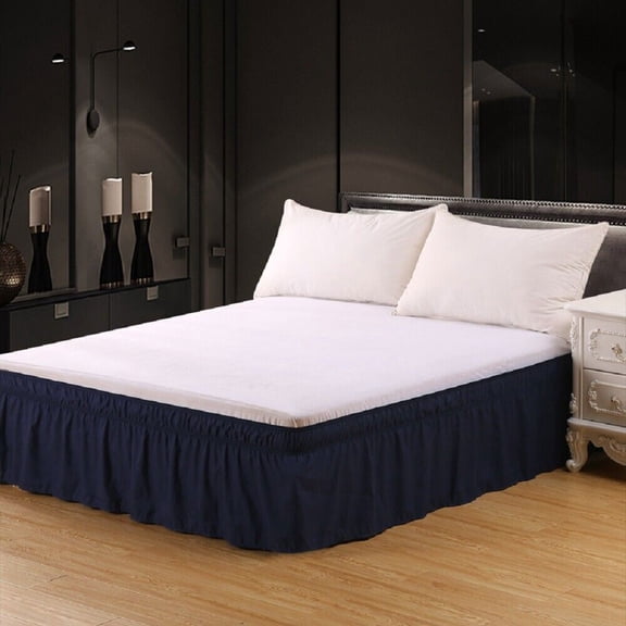 1PC Bed Skirt Solid Color Complete Dust Ruffle 15" Drop All Size & 16 Colors