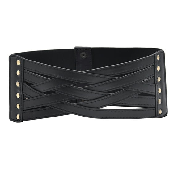 1PC Belt Black Women Corset Belt Wide Leather Waist Belt for Daily Punk Dresses Chest Elastic Waistband