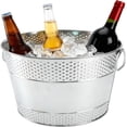 thumbnail image 1 of 1PC Beverage Tub Large Ice Bucket for Parties, Thick Metal Galvanized Tub Drink Buckets, Beverage Bucket with Handles, Drink Bucket for Indoor & Outdoor Party (Sliver), 1 of 7