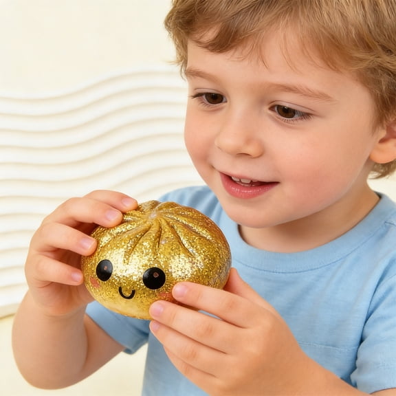 1PC Big Bun Squishies Stress Balls, Mystery Squishies Dumpling Box, Handmade Pressure Relief Balls, Dumplings Squishy Big Bun Squeeze Dough Ball Stress Relief Fidget Toy For Adults Kids