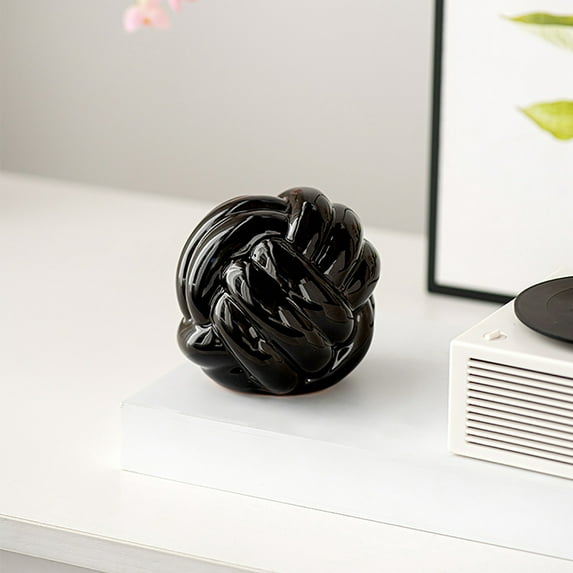1PC Black Decor Knot for Coffee Table Decor Books, Book Shelf Decor Accents, Home Decor Aesthetics, Console Entry Table Decor, Decorative Objects,3.15" x 3.7"