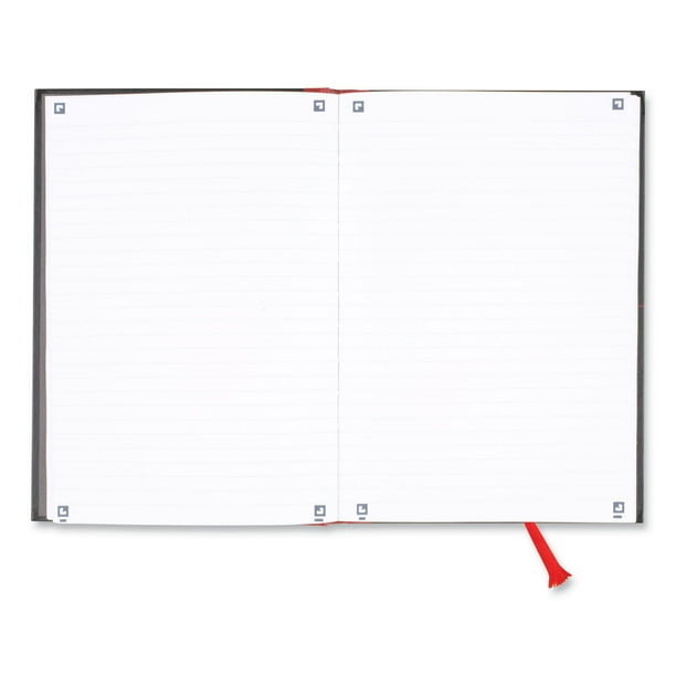 Hardcover Casebound Notebooks, SCRIBZEE Compatible, 1-Subject, Wide/Legal Rule, Black Cover, (96) 9.75 x 6.75 Sheets