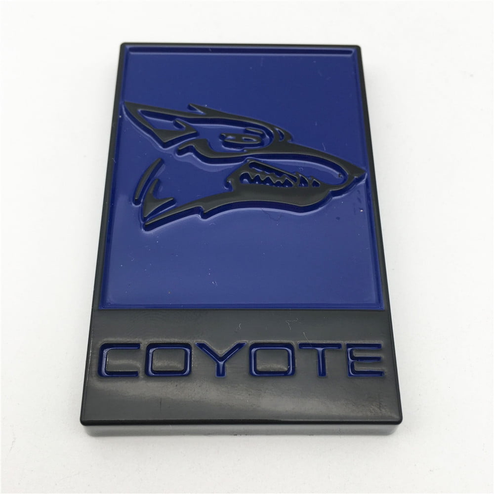 1PC Blue And Black Coyote Head Logo Fit for Car Body Fender Side Or Rear Trunk Emblem Badge Sticker Decal Exterior Accessories