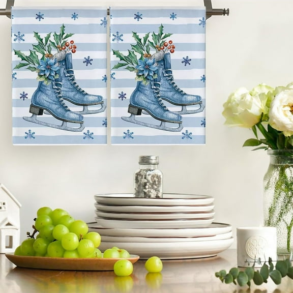 1PC Blue Christmas Kitchen Towels, Hello Winter Dishcloths Snowman Gnomes Snowflake Tea Christmas Hand Dish Towels, Let Snow Decoration for Baking Holiday Bathroom Xmas Home Gift Supplies (C)