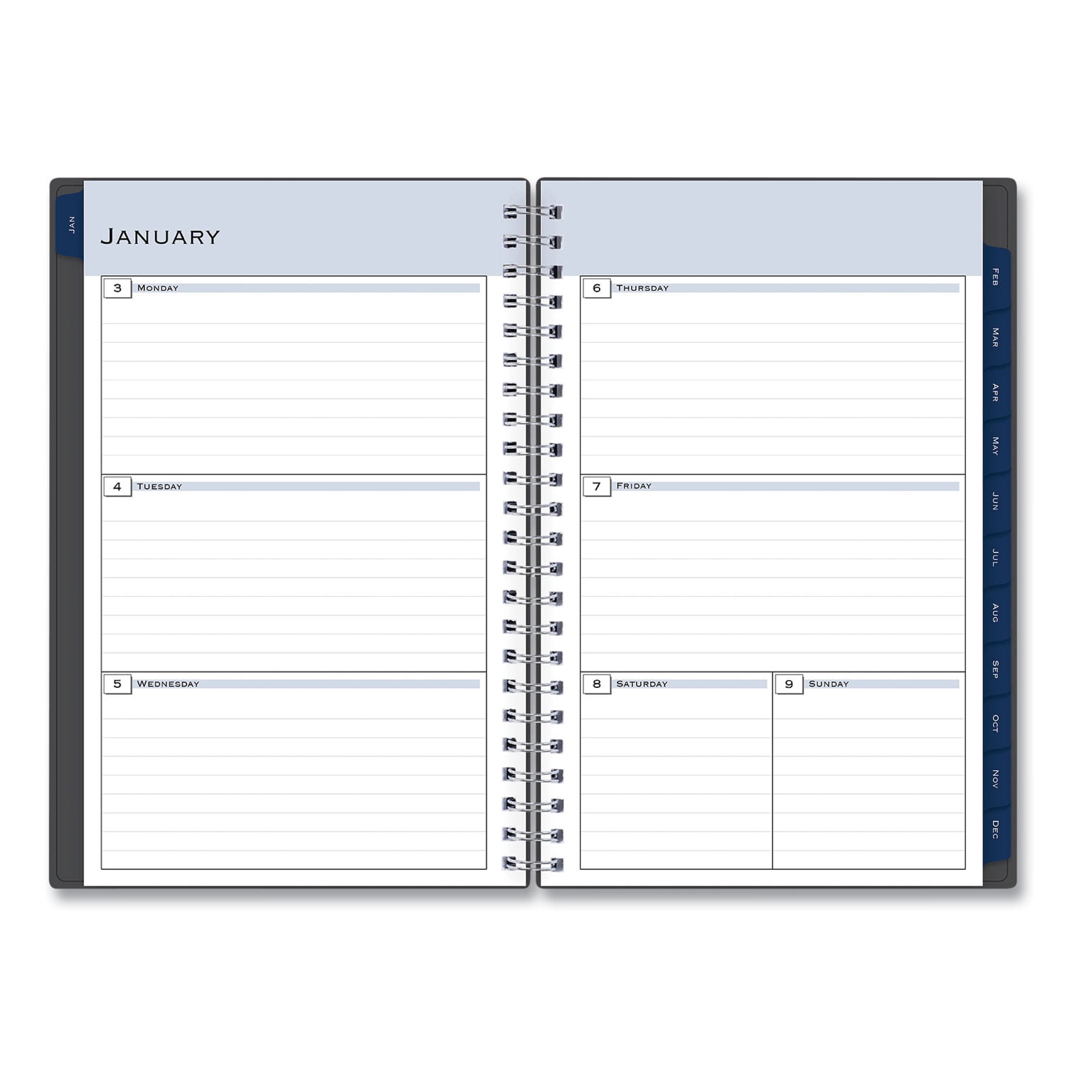 1PC Blue Sky Passages Weekly/Monthly Planner, 8 x 5, Charcoal Cover, 12