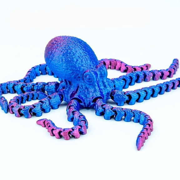1PC Blue purple 22CM 3D-printed octopus, giant squid with movable joints