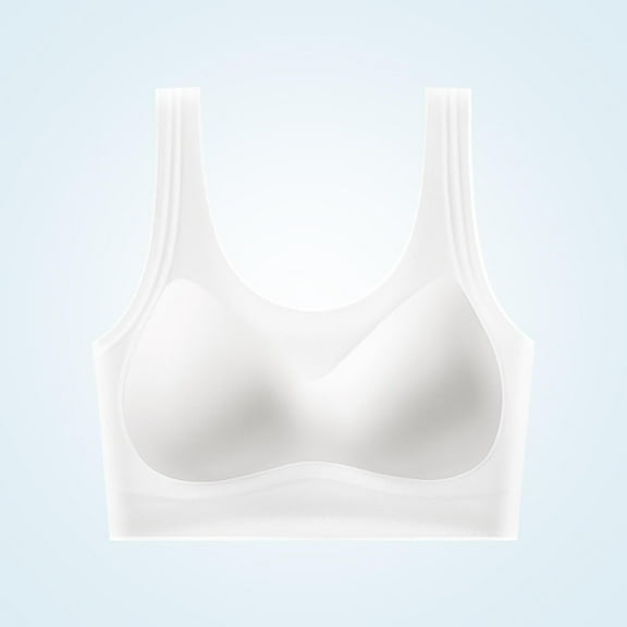 1PC Bra without Underwire No Wire Bras for Women Womens Seamless Bra Womens Bra No Underwire Womens Bra Wireless Bras with Support And Lift with Chest Pad Bra White XL