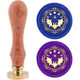 thumbnail image 1 of 1PC Brass Sealing Wax Seal Stamp Removable Wood Handle Bat Moon Star 30mm for Envelopes, 1 of 8