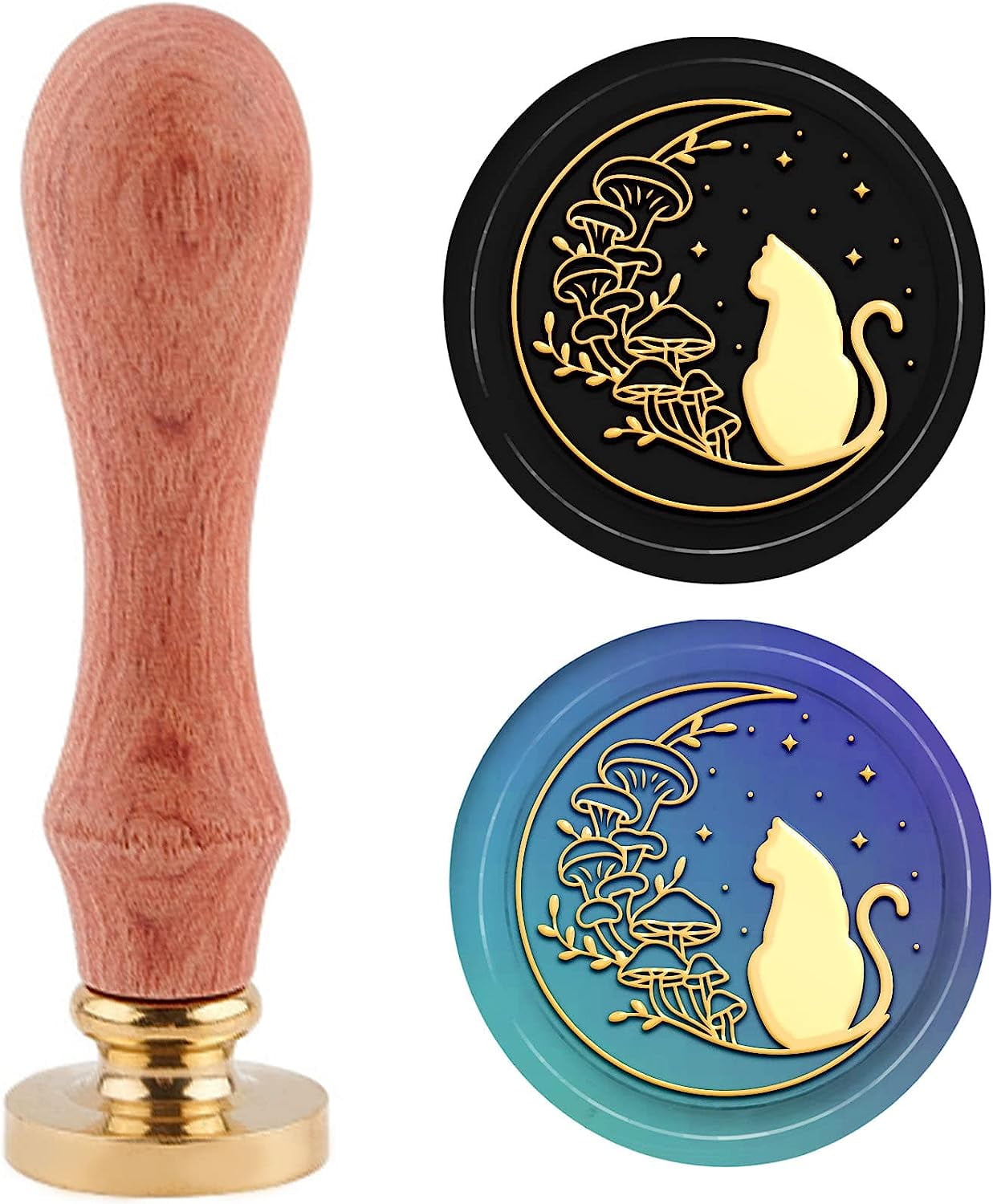 CRASPIRE Snake Wax Seal Stamp - Vintage Brass & Wood Handle For Invitations, Gift Wrapping & More