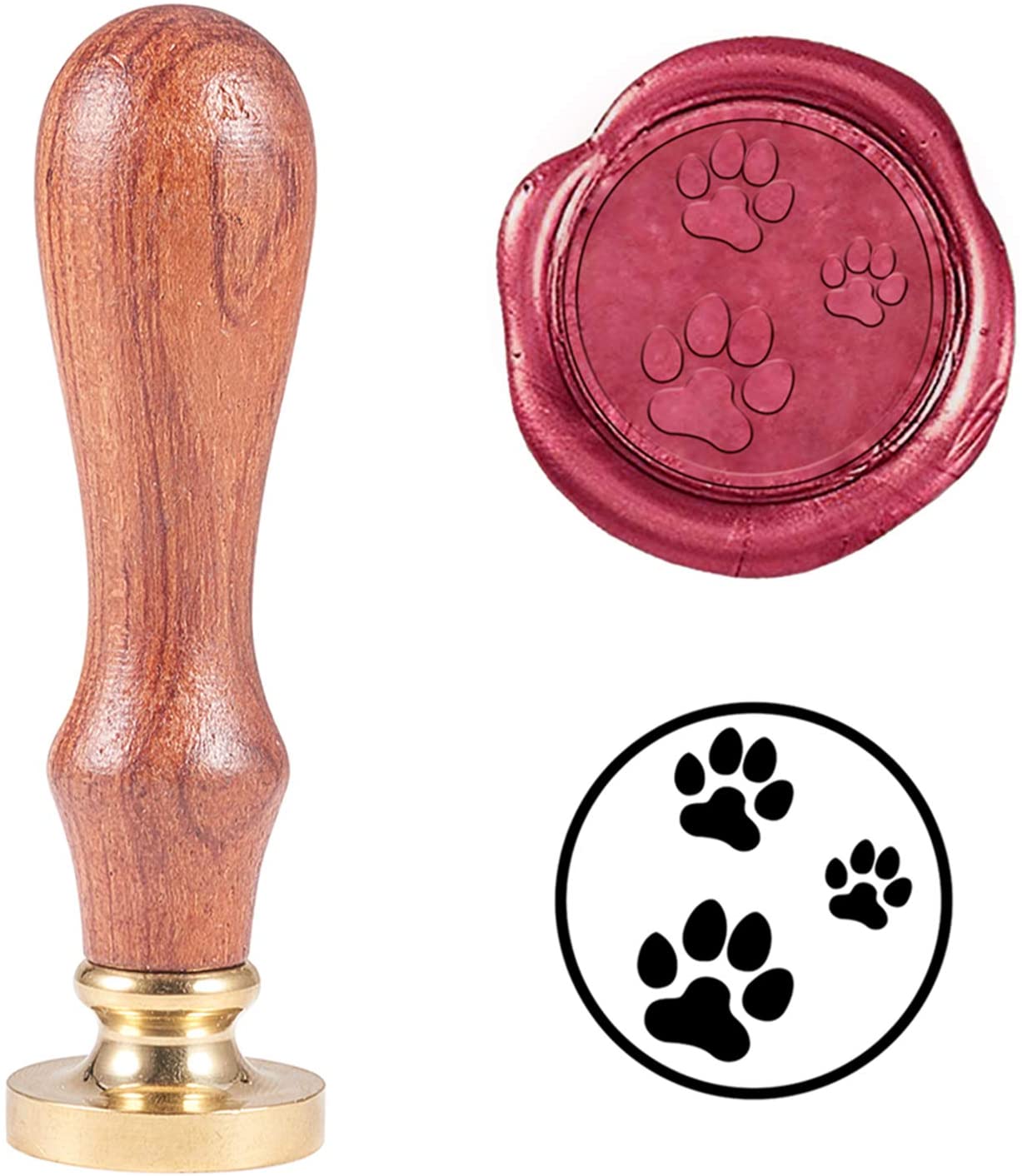 Dog Lover Hearts And Paw Prints Custom Wax Seal Stamp