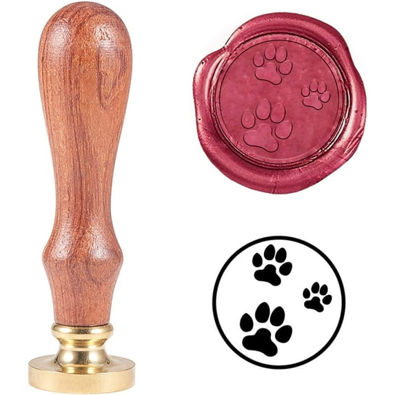 DIY Dog Paw Prints Wax Seal Stamp Puppy Paw Sealing Stamp Animal Vintage Retro Stamp for Valentine's Day Christmas Wedding Embellishment Envelopes Invitations Gift Packing Letters Sealing DIY