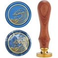 thumbnail image 1 of Wave Wax Seal Stamp Wave Sealing Wax Stamps Spindrift Retro Wood Stamp Wax Seal 25mm Removable Brass Seal Wood Handle for Envelopes Invitations Wedding Bottle Gift Packing, 1 of 9