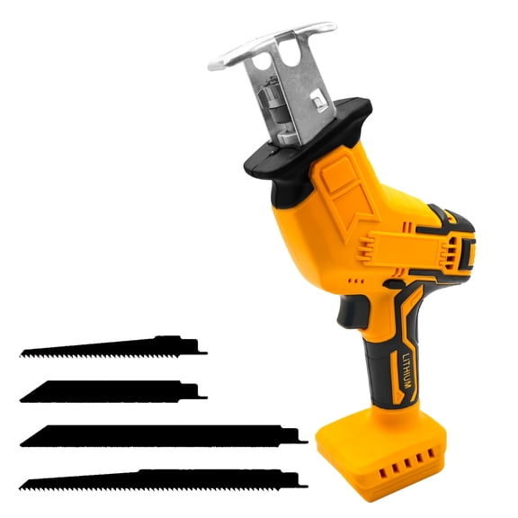 1PC Brushless Cordless Reciprocating Saw - DeWalt 20V Battery Compatible, 0-3500SPM Variable Speed, 4pcs Blades for Wood/Metal/PVC (Tool Only)