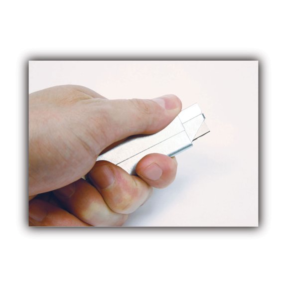 1PC COSCO Jiffi-Cutter Compact Utility Knife with Retractable Blade, 3\" Metal Handle, Chrome, 12/Box