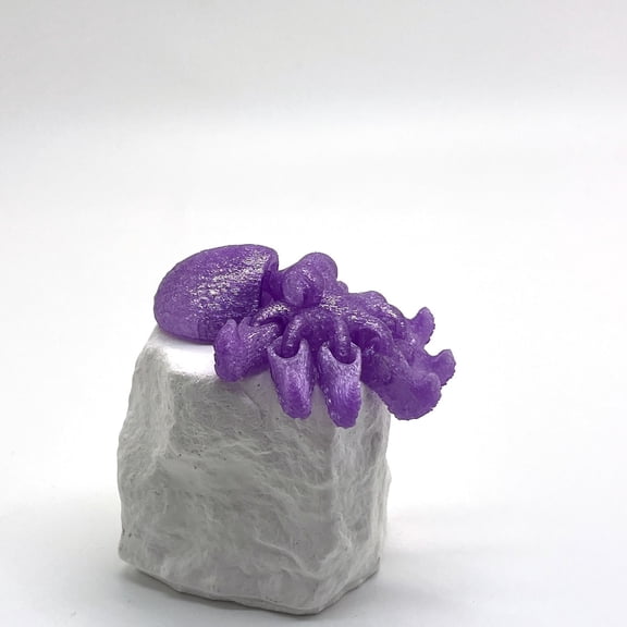 1PC CRYSTAL PURPLE 5.5cm 3D printed giant squid animal model with realistic joints, action figure
