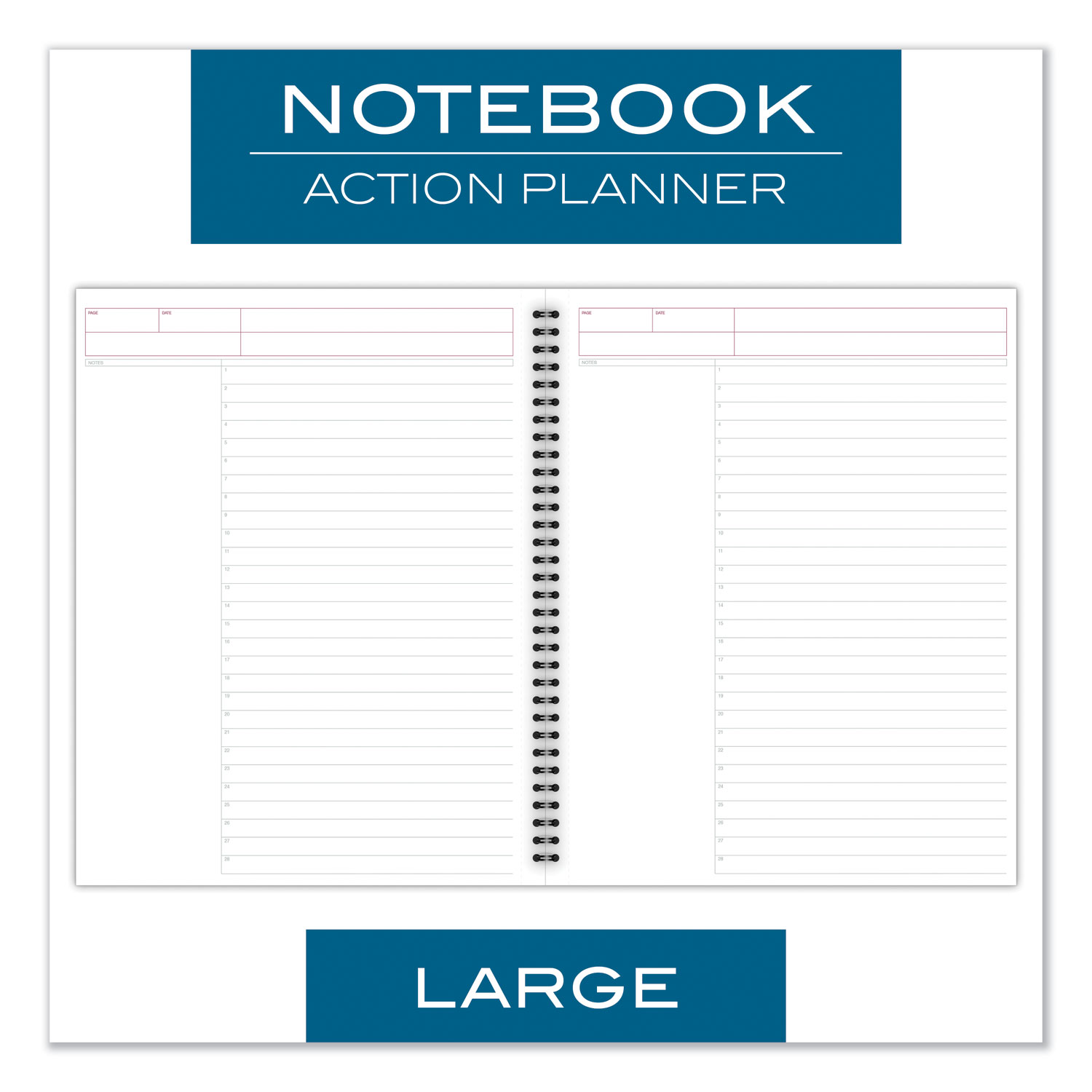 1PC Cambridge Wirebound Guided Action Planner Notebook, 1Subject