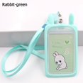 thumbnail image 1 of 1PC Cartoon Cat Bank Identity Credit Cover Case ID Card Sleeve Bus Card Case Card Holder GREEN RABBIT, 1 of 8