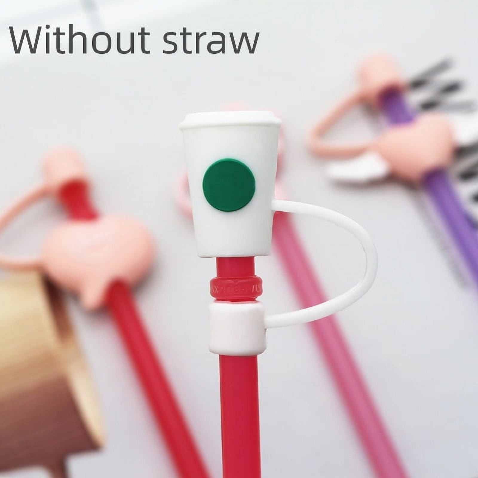 1PC Cartoon Silicone Straw Tips Drinking Dust Cap Splash Proof Plugs Cover  Straw Sealing Cup Accessories Tools 6-8mm 