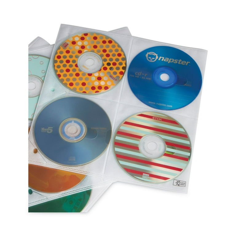 Two-Sided CD Storage Sleeves for Ring Binder, 8 Disc Capacity, Clear, 25 Sleeves Two-Sided CD Storage Sleeves for Ring Binder, 8 Disc Capacity, Clear, 25 Sleeves