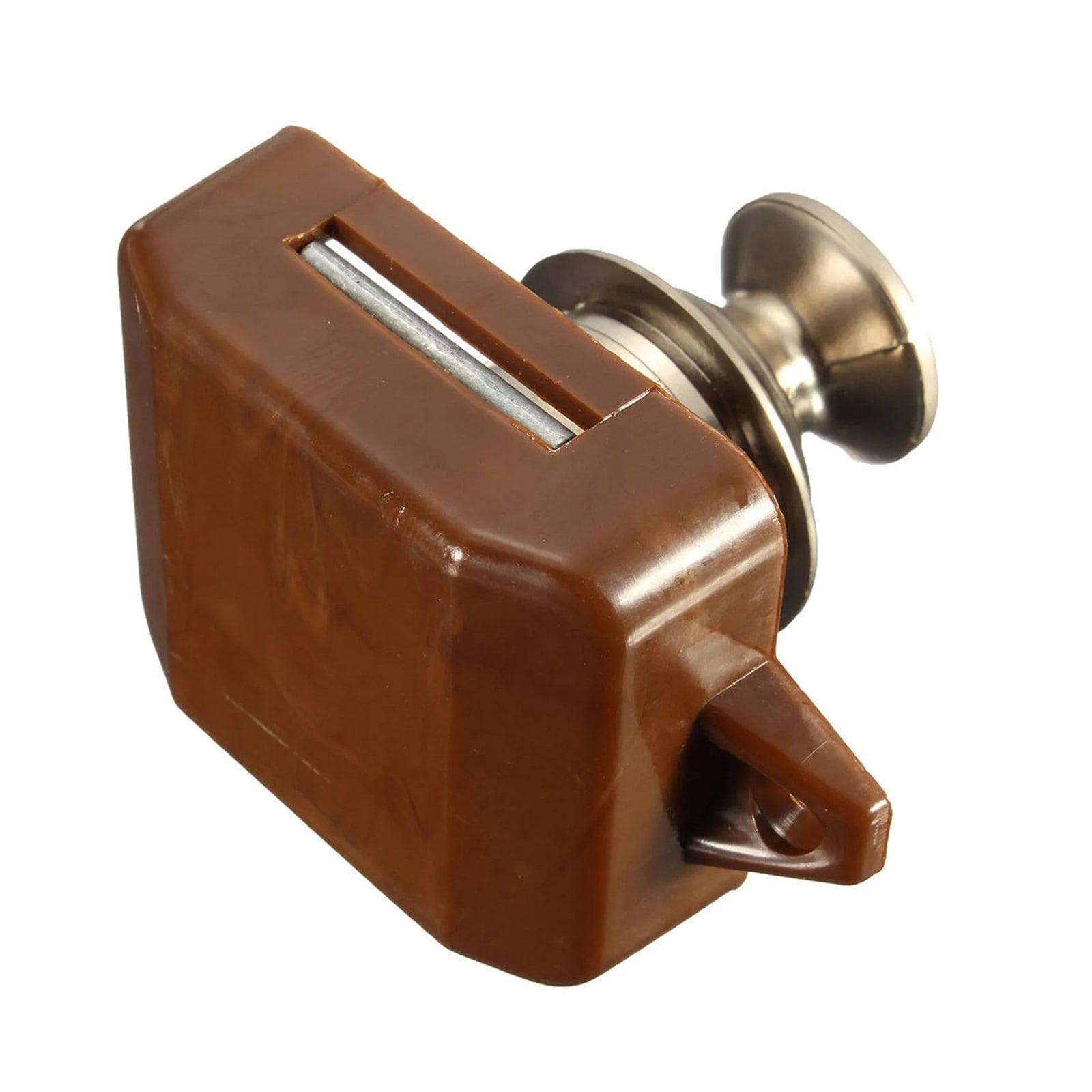1PC Catch Lock Push Button Cabinet Camper Caravan Cupboard Door Latch Knob P02-PN