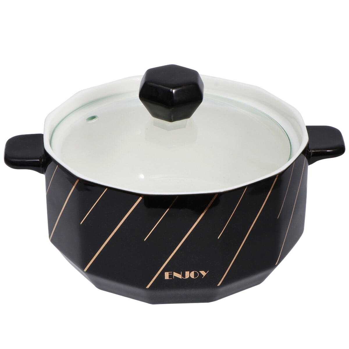 1PC Ceramic Binaural Bowl Portable Instant Noodle Bowl Hot Proof Soup