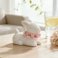 thumbnail image 1 of 1PC Ceramic Ornament, White Rabbit Figurine, Animal Handcrafted Sculpture Ornament, Arts Home Office Desktop Decor Wedding Gift, 1 of 4