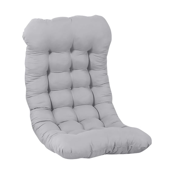 1PC Chair Back Cushion, Non-Slip Rocking Chair Cushion, 11.8x27.5 Inches Thick Polyester Pad, Soft & Breathable with Tie Straps for Patio, Garden, Porch, Indoor & Outdoor (Gray)