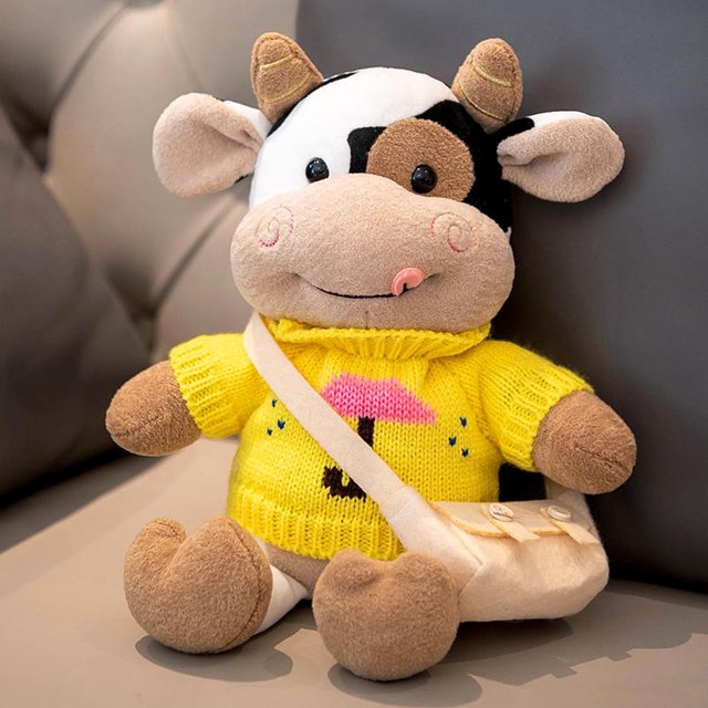 1PC Children's Toys Gifts Cute Cow Plush Toy Rag Doll For Girlfriend