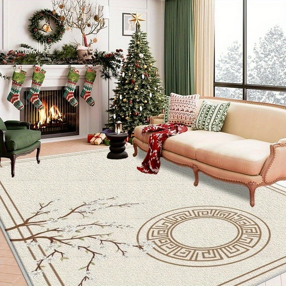 5'x7' large carpet for living room area carpet rustic area rug scalloped area rug traditional area rug