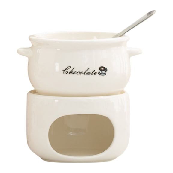 1PC Chocolate Melting Cup with Forks, Ceramic Personal Fondue Mugs for Cheese,Chocolate Fondue Mug Set, Easy To Use, for Candle Heating, Creative Dessert Tools, with Fork Gift Selection(C)