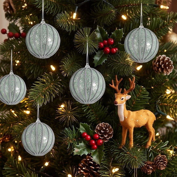 1PC Christmas Ball, 2.76 in Sequin Pearl Christmas Ball Ornaments, Christmas Tree Decorations, Christmas Indoor Outdoor Decorations, Hanging Baubles for Xmas Tree, Wreath & Holiday (Green)