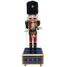 1PC Christmas Music Box Nutcrackers Soldier Puppets Display Ornament for Kitchen Christmas Decorations