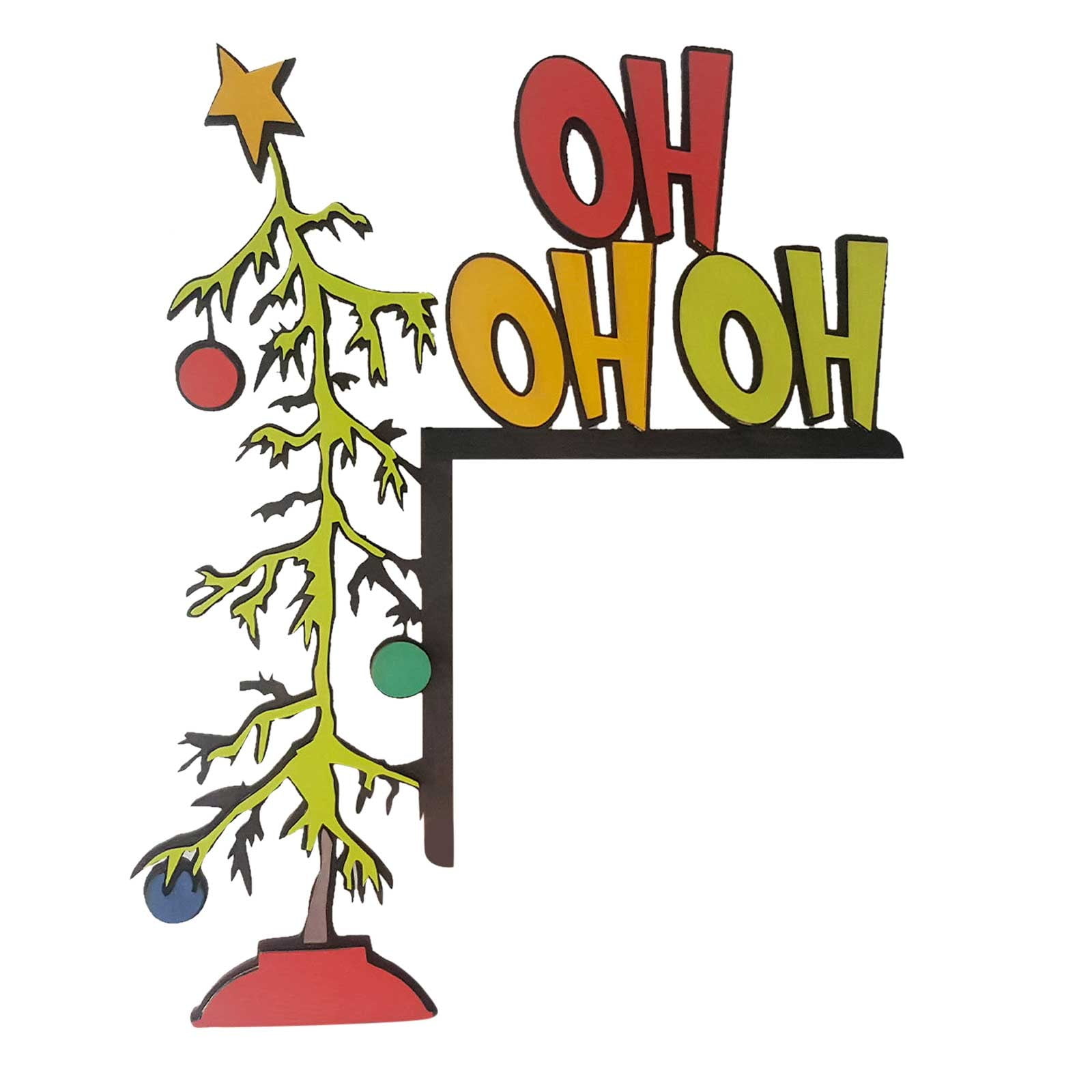 1PC Christmas Tree Door Corner Decoration DIY Stitching Home Funny