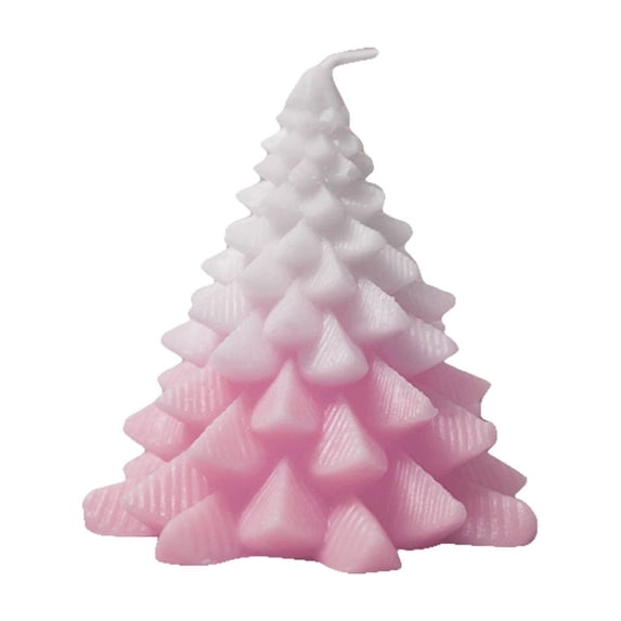 1PC Christmas Tree Scented Candle Candles And Candle Holders Pillar Candles For Romantic Dinner Pink