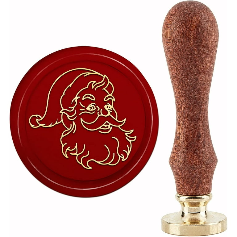 1PC Christmas Wax Seal Stamp Santa Claus Sealing Wax Stamps 30mm Retro  Removable Wood Handle for Invitations 