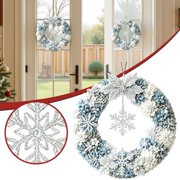 1PC Christmas Fabric Poke Art Diy Kit, No-Sew Handmade Craft Set for Adults, Winter Snowflake Floral Front Door Holiday Decor