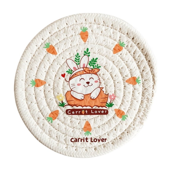 1PC Circular Shape Absorbent Drink Coasters with Patterns,4.72inch Woven Cotton and Linen Mats,Heat Resistant Tabletop Protection for Coffee,Beer,Mugs