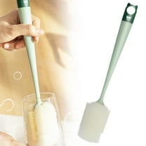 1PC Cleaning Brush - Plastic Long Handle Cup Feeding Bottle Scrubber Cleaning Brushes With Soft Foam Sponge for Coffee Glasses Pot Milk Cup Winebottle Baby Bottles