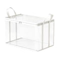 thumbnail image 1 of 1PC Clear PVC Clothes Storage Bins with Zipper & Handles, Stackable Transparent Clothing Organizer Totes for Closet, Foldable Visible Wardrobe Storage Bags for Blankets Towels Sweaters,15IN, 1 of 5