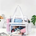 thumbnail image 1 of 1PC Clear PVC Tote Bag, Transparent Security Compliant Shoulder Bag for Work, Sports Games, Gym & Concert Events, 1 of 9