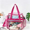thumbnail image 1 of 1PC Clear PVC Tote Bag, Transparent Security Compliant Shoulder Bag for Work, Sports Games, Gym & Concert Events, 1 of 9