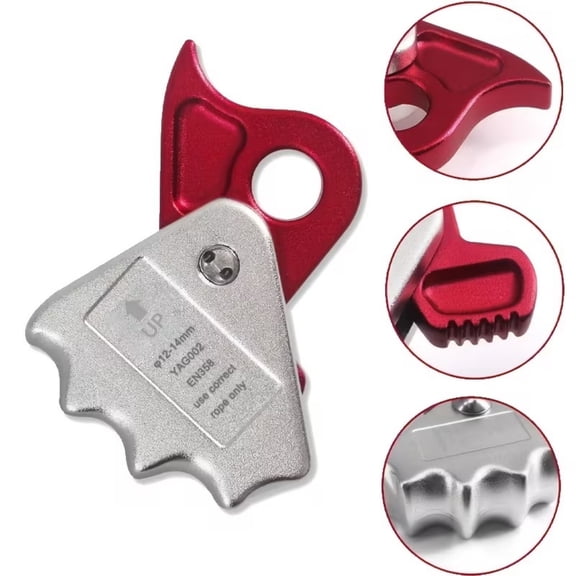 1PC Climbing Ascender Rope Grab, Fall Protection Belay Device, Tree Climbing Gear Rappelling Equipment, Rope Ascender for Rock Climbing Mountaineering Arborist Caving Rescue Aerial Work