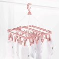 1PC Clothes Drying Hanger with 32 Clips Socks Underwear Drying Folding