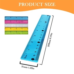 1PC Colored Clear Rulers, Centimeters and Inches, 12 Inche