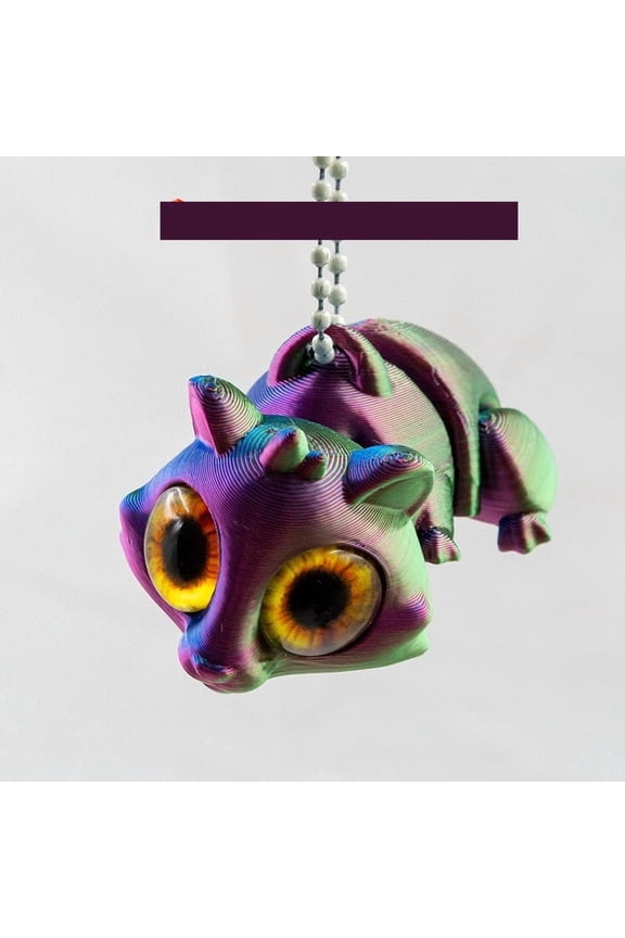 1PC Colorful 7cm 3D Printed Cute Big-Eyed Hamster Keychain with Articulated Joints and Realistic Eyes